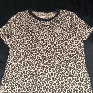 Leopard ringer top